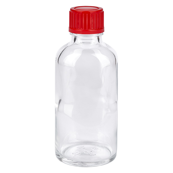 50ml Flasche 11mm Schraubverschluss rot Standard ClearLine UT18/50