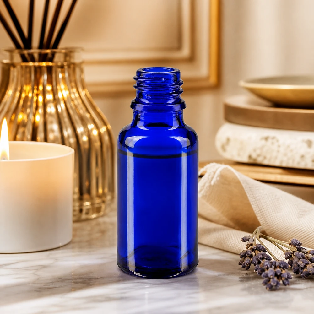 Tropfflasche 20ml DIN 18 BLAUGLAS Kompakte 20ml blaue Glasflasche ApoGlas optimal für Reisen und unterwegs