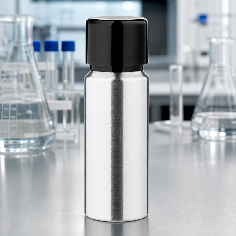20ml geschliffene Aluflasche mit Schraubkappe Kleine 20ml Aluminium-Flasche mit reflektierender Metalloberfläche für präzise Dosierung