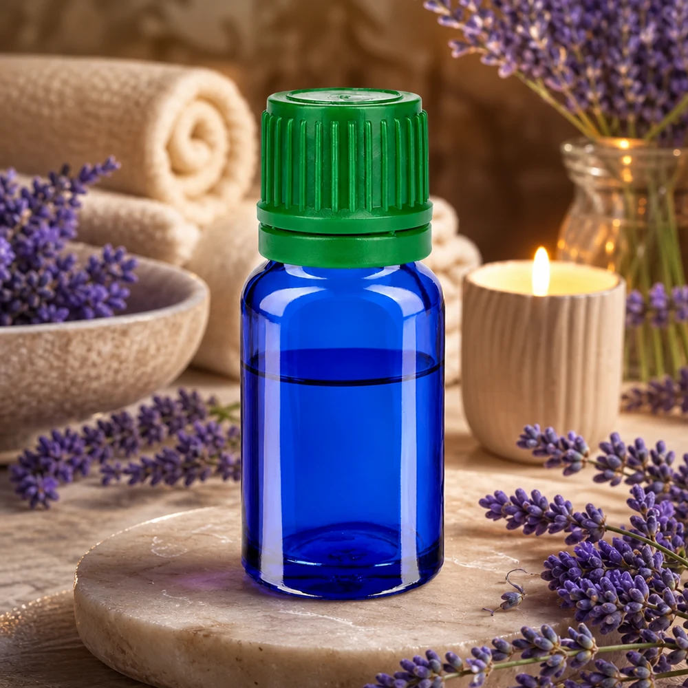 10ml Flasche 11mm Schraubverschluss grün Originalitätsverschluss BlueLine UT18/10 10ml Apothekerflasche aus Kobaltglas mit praktischem grünem Drehverschluss