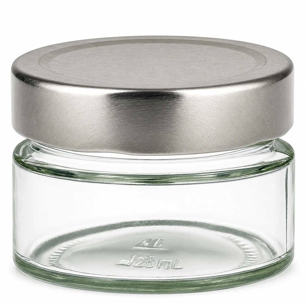 130ml Rundglas + BasicSeal Deckel silber UNiTWIST