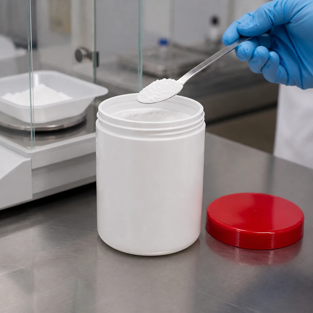Pot rond en PP de 75 g à large ouverture et couvercle rouge, idéal pour les crèmes et les pommades