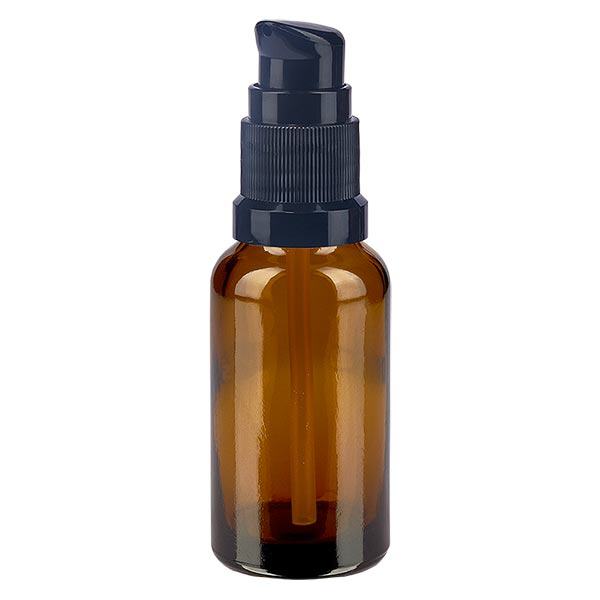 Flacone a pompa marrone da 20 ml STD nero ApoGlas Flacone a pompa marrone da 20 ml STD nero ApoGlas