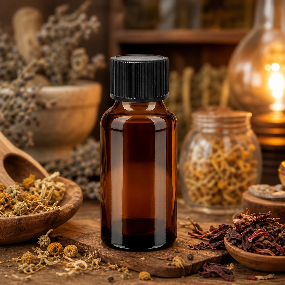 Flacon compte-gouttes de 20ml. 1mm noir STD BrownLine UT18/20 BrownLine Flacon compte-gouttes de 20ml avec verre brun protégeant de la lumière et pointe de dosage de 1mm