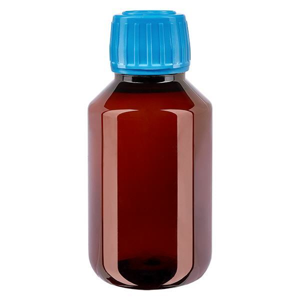 Bottiglia PET 100ml con tappo blu OV Bottiglia PET 100ml con tappo blu OV