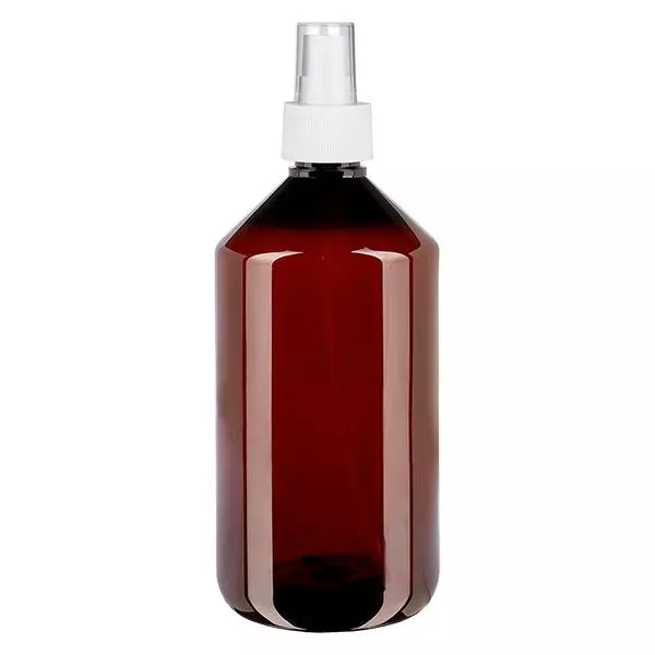 Flacon PET 750ml avec vaporisateur blanc