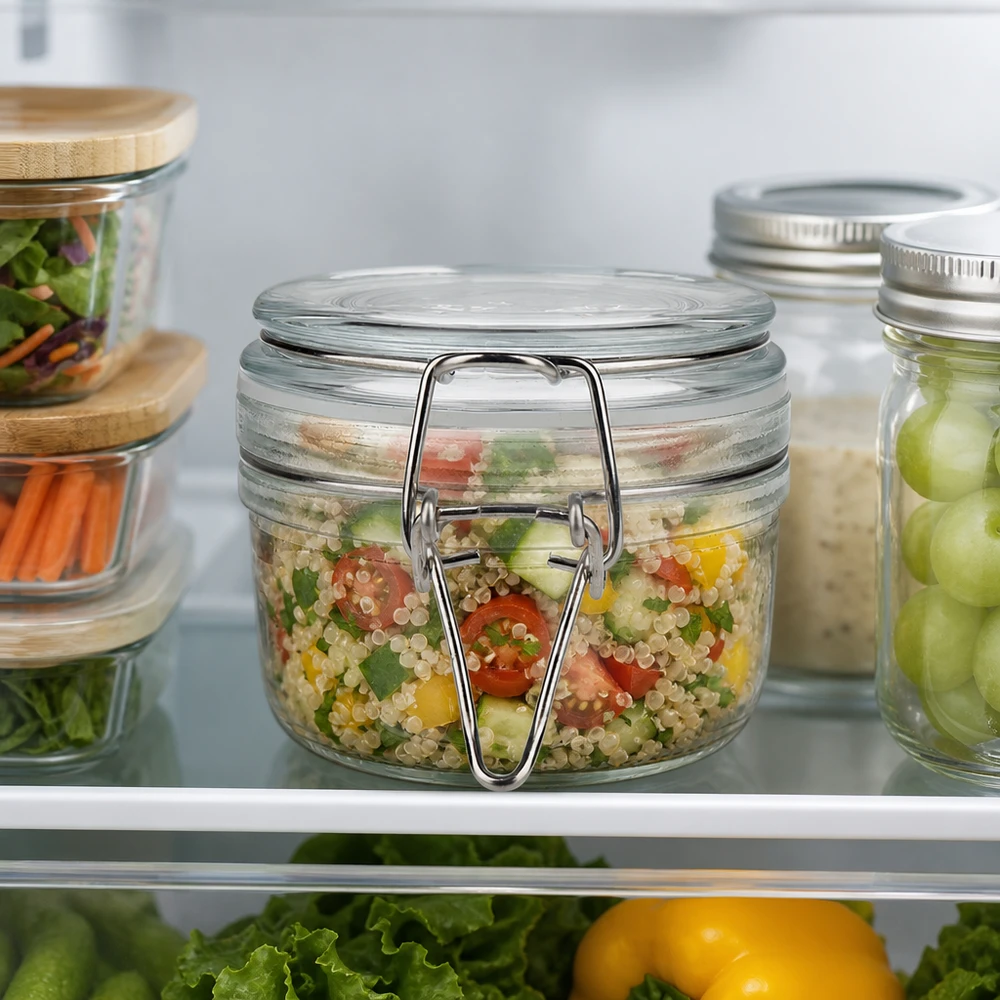 Versatile barattolo da 200 ml con tappo oscillante per insalate di quinoa e cibi fermentati in frigorifero