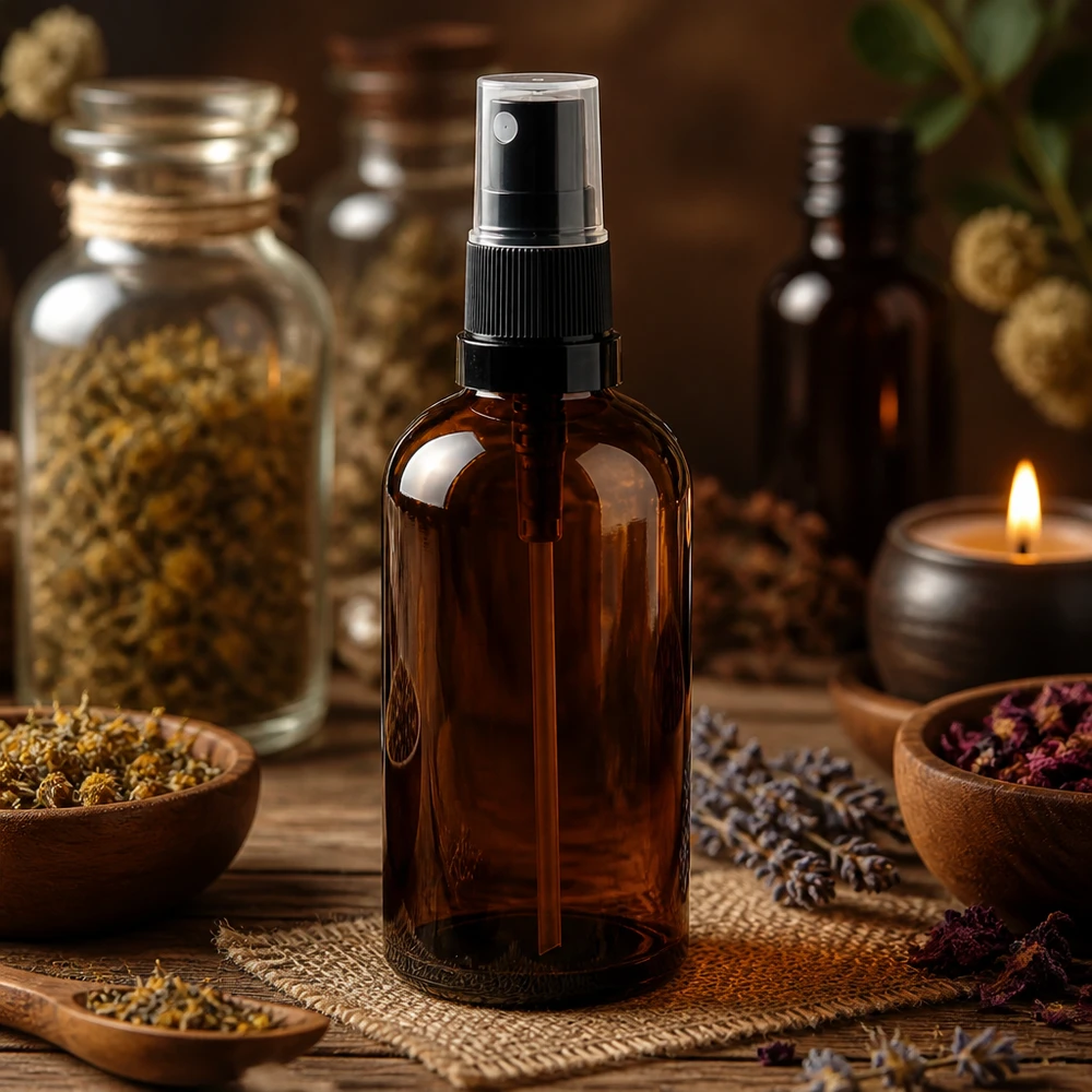 Flacone professionale marrone da 100 ml con nebulizzatore per applicazioni terapeutiche