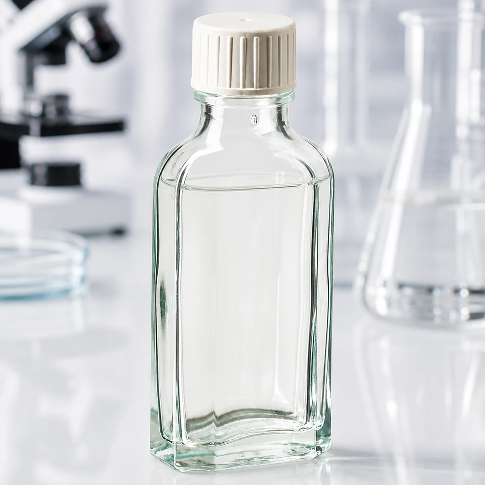 50 ml Meplat klar Schraubverschluss mit Giessring 50 ml Meplat Flasche klar mit Gießring für Labor und Pharmazie