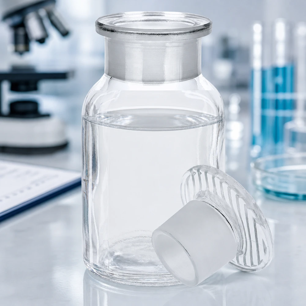 Rundschulterfl. 100ml klar Weithals Glasstopfen Chemikalienflasche 100ml Rundschulter Weithals mit hochwertigem Glasschliffstopfen klar