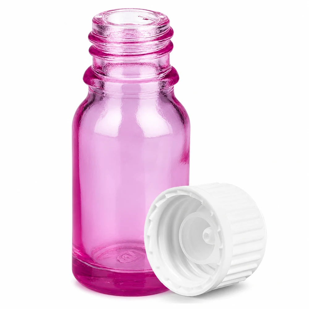 10ml (Globuli)Flasche.. 3mm Giessring weiß Standard PurpleLine. UT18/10 Kleine violette Glasflasche 10ml mit weißem Deckel optimal für Reisegrößen und Proben
