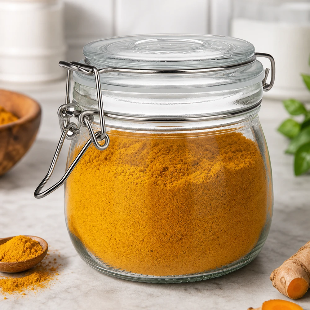 Vielseitiges 500ml Einweckglas mit Bügelsystem perfekt für Küchenorganisation und Meal Prep
