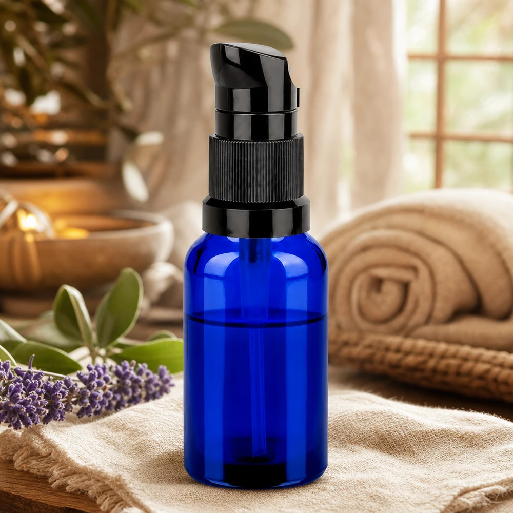 20ml Pumpflasche schwarz Standardverschluss BlueLine UT18/20 20ml Pumpflasche schwarz STD BlueLine UT18/20 - stilvolles Design für professionelle Kosmetikverpackung