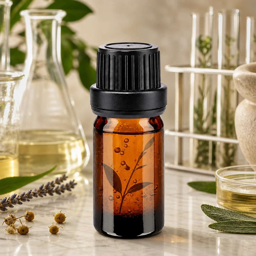 Apothekenflasche braun 5ml Schraubverschluss schwarz Dichteinlage Originalitätsverschluss Lichtgeschützte 5ml Mini-Apothekerflasche Braunglas schwarzer OV-Verschluss 11mm