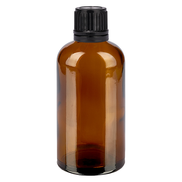 100ml Globuliflasche 3mm Giessring schwarz Originalitätsverschluss BrownL. UT18/10