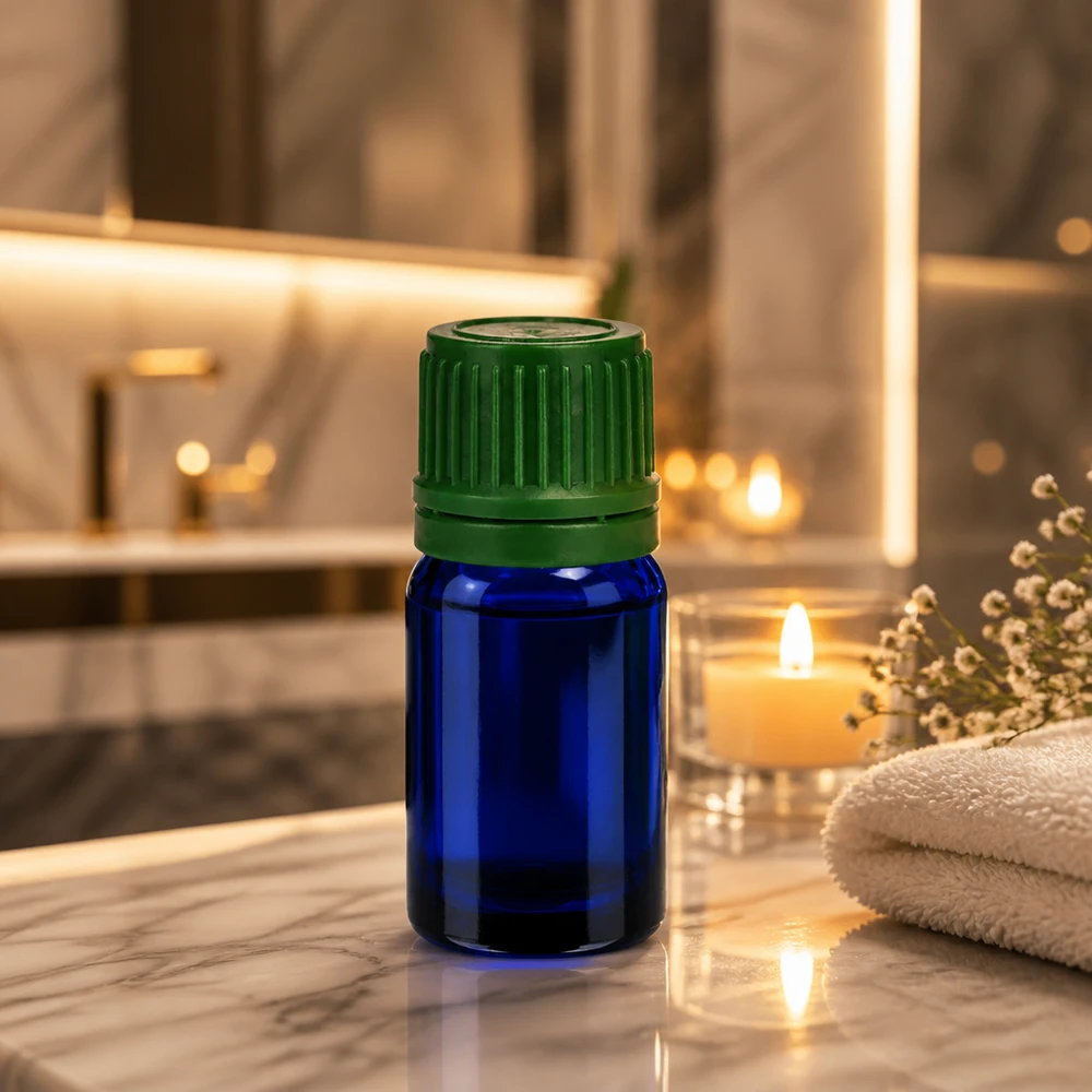 Bottiglia da laboratorio professionale da 5 ml con tappo verde per una conservazione sicura