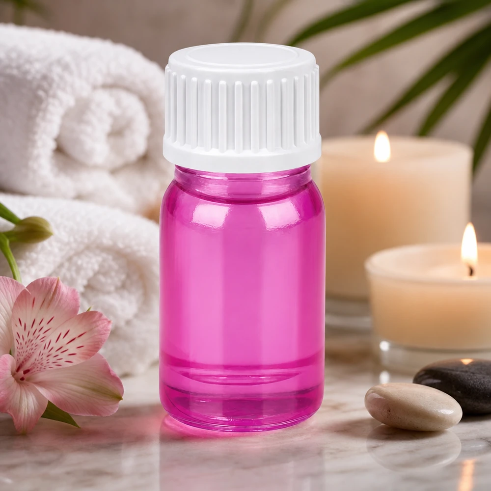 5ml (Globuli)Flasche 3mm Giessring weiß Standard PurpleLine UT18/5 Kleine 5ml Flasche aus getöntem Glas pink mit Tropfverschluss für präzise Dosierung