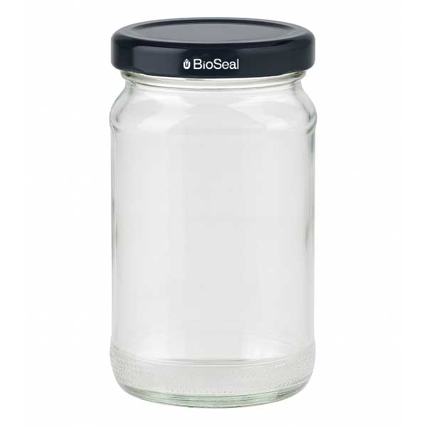 110ml Rundglas + BioSeal Deckel schwarz UNiTWIST