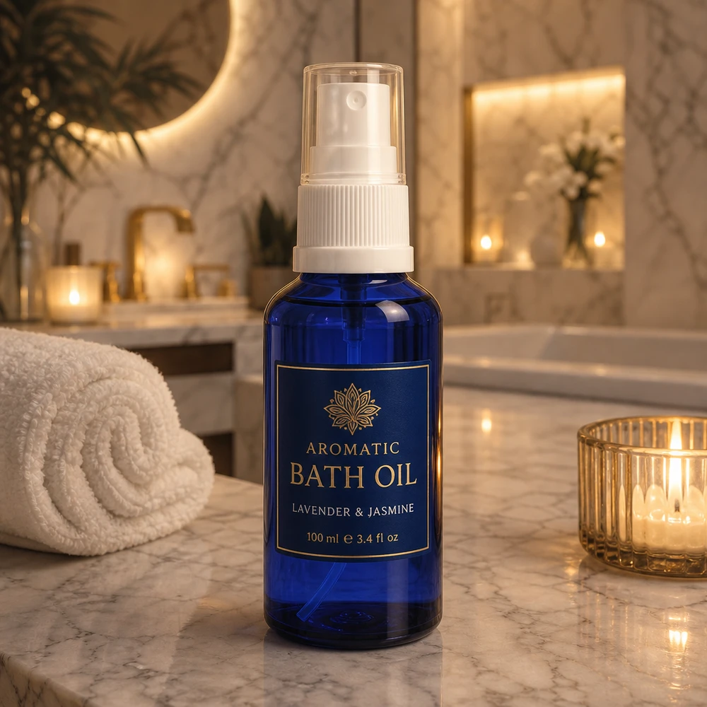 Apothekenflasche blau 10ml Sprayaufsatz schwarz Kleine blaue Glassprayflasche 10ml weißer Zerstäuber für Körperpflege und Badezusatz