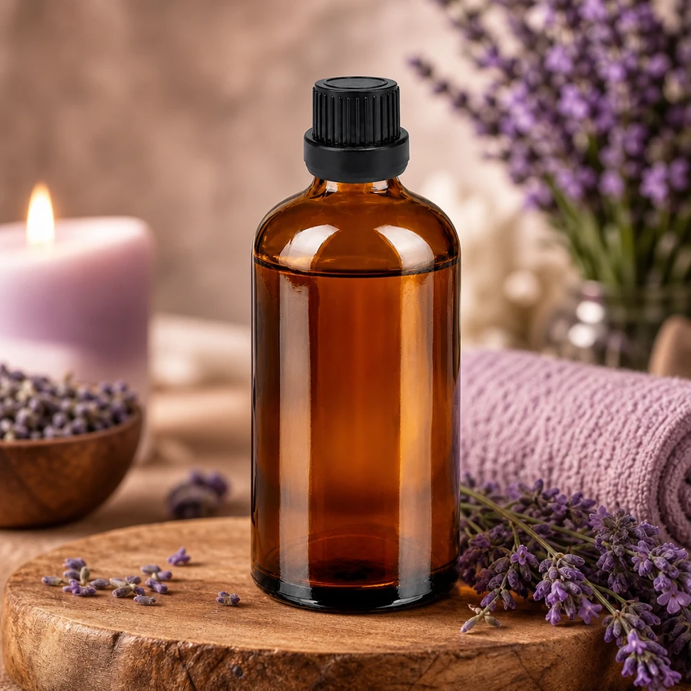 Contagocce da 100 ml fl. 2 mm nero OV BrownLine UT18/100 Flacone in vetro premium da 100 ml con contagocce nero per applicazioni wellness, termali e terapeutiche