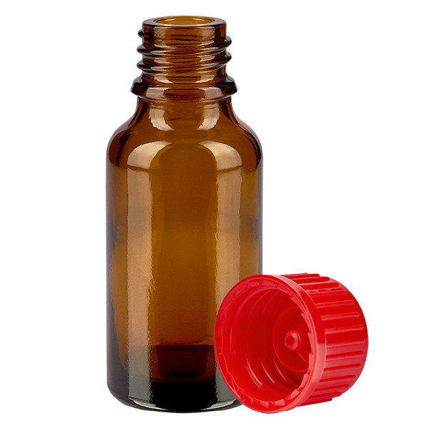 20ml Flasche 11mm Schraubverschluss rot Standard BrownLine UT18/20
