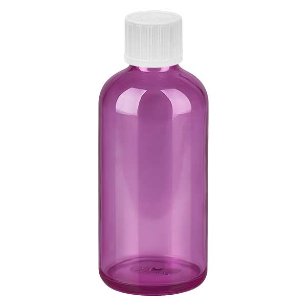 100ml Tropfflasche 1.2mm weiß Standard Kindersicher PurpleLine. UT18/100