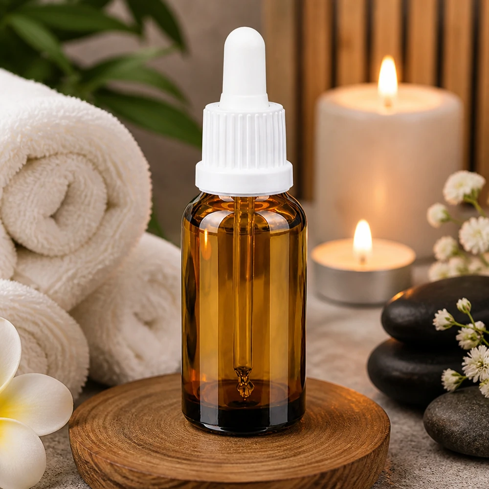 Flacone a pipetta compatto da 20 ml in marrone - ideale per cosmetici fai da te e sieri fatti in casa