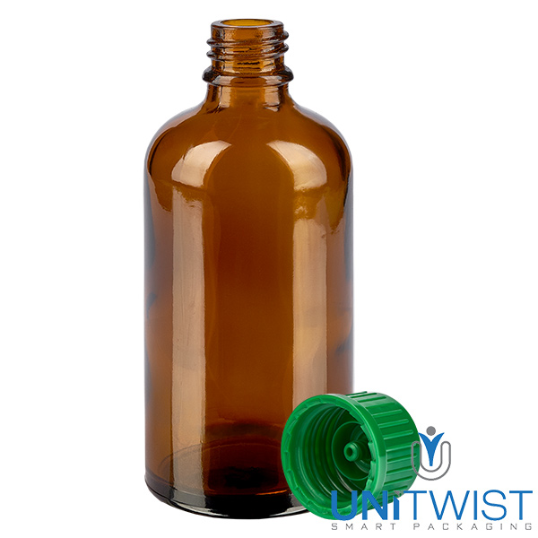 100ml Flasche 11mm Schraubverschluss grün Standard BrownLine UT18/100