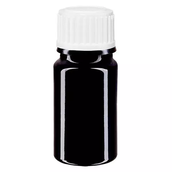 Flacon à pharmacie violet 5ml bouchon à vis blanc standard