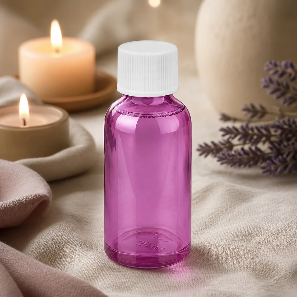 30ml Flasche 11mm Schraubverschluss weiss Standard PurpleLine UT18/30 30ml Violettglas mit weißem Verschluss perfekt für DIY-Kosmetik und Naturprodukte