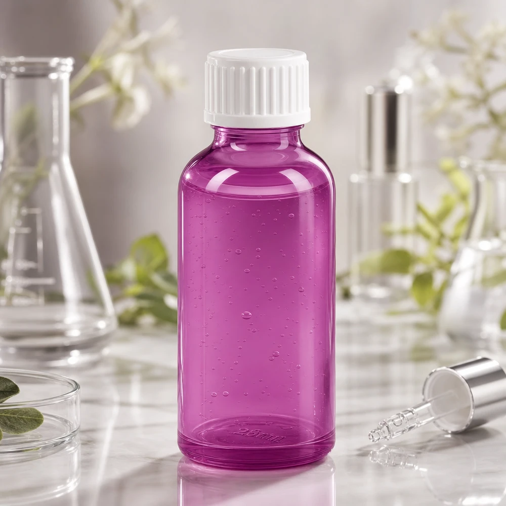30ml Tropfflasche 0.9mm weiss Standard PurpleLine. UT18/30 Ergonomische 30ml Tropfflasche in lila mit optimaler Griffform für einfache Handhabung