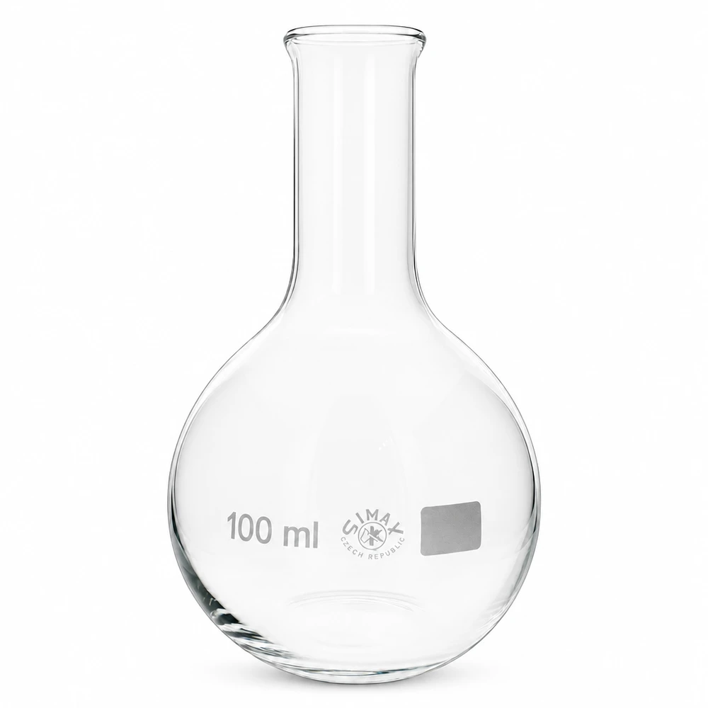 Stehkolben 100ml Enghals Rundbodenkolben 100ml transparent mit schlankem Hals für professionelle Analytik