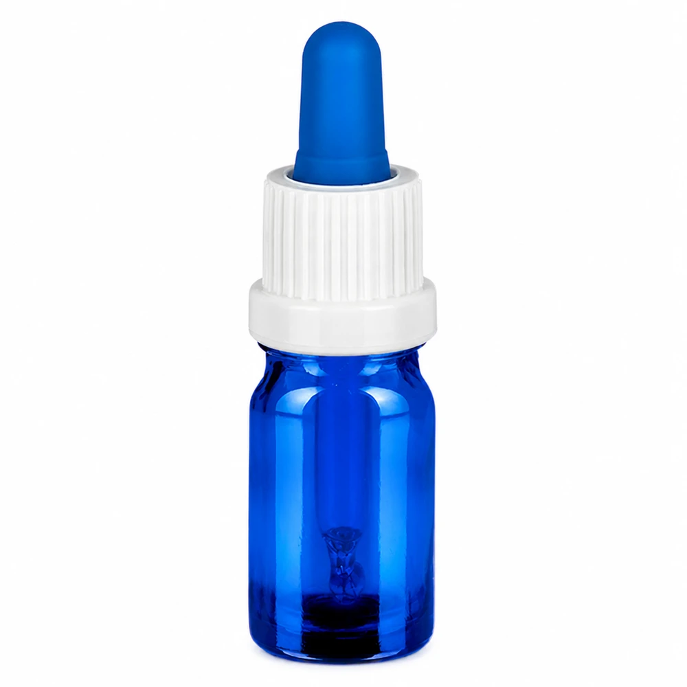 Flacon à pipette 5ml blanc/bleu OV BlueLine UT18/5 Flacon doseur compact de 5ml bleu avec pipette blanche idéal pour les applications mobiles