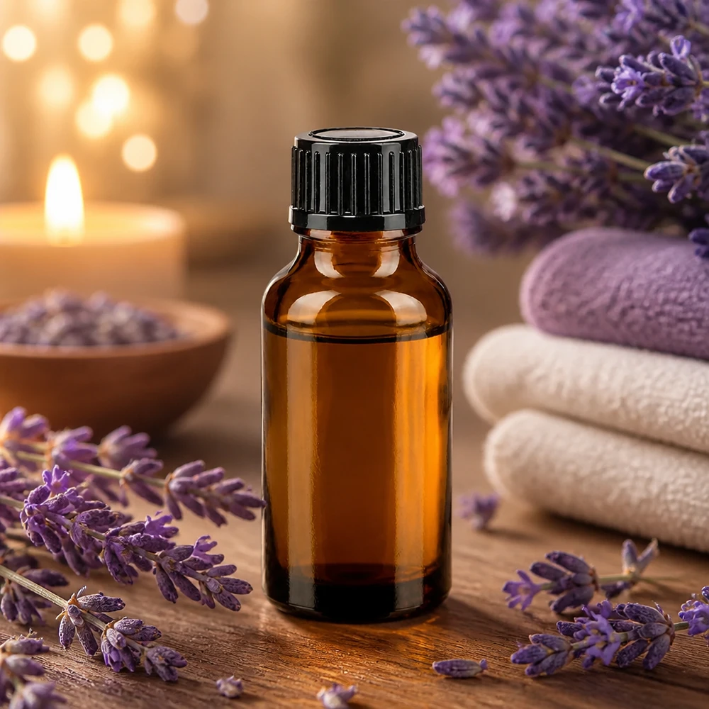 20ml Braunglasflasche mit schwarzem Verschluss für Duftöle und Aromapflege