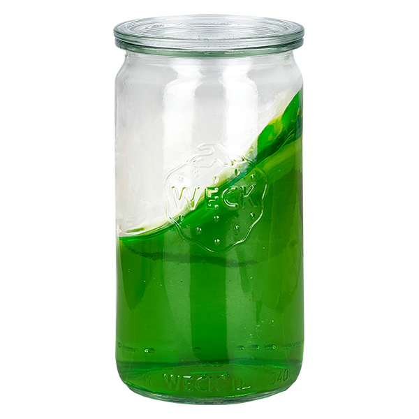 Set di 12 vasi Weck da 340 ml con 12 coperchi di vetro Set di 12 vasi Weck da 340 ml con 12 coperchi di vetro