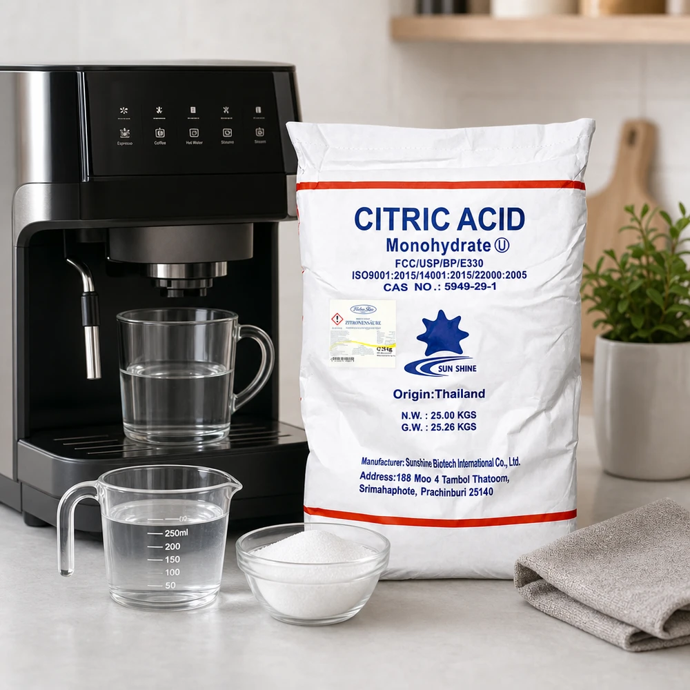Acido citrico E330 Sun Shine dalla Tailandia - 25 kg di monoidrato in confezione industriale bianca per professionisti