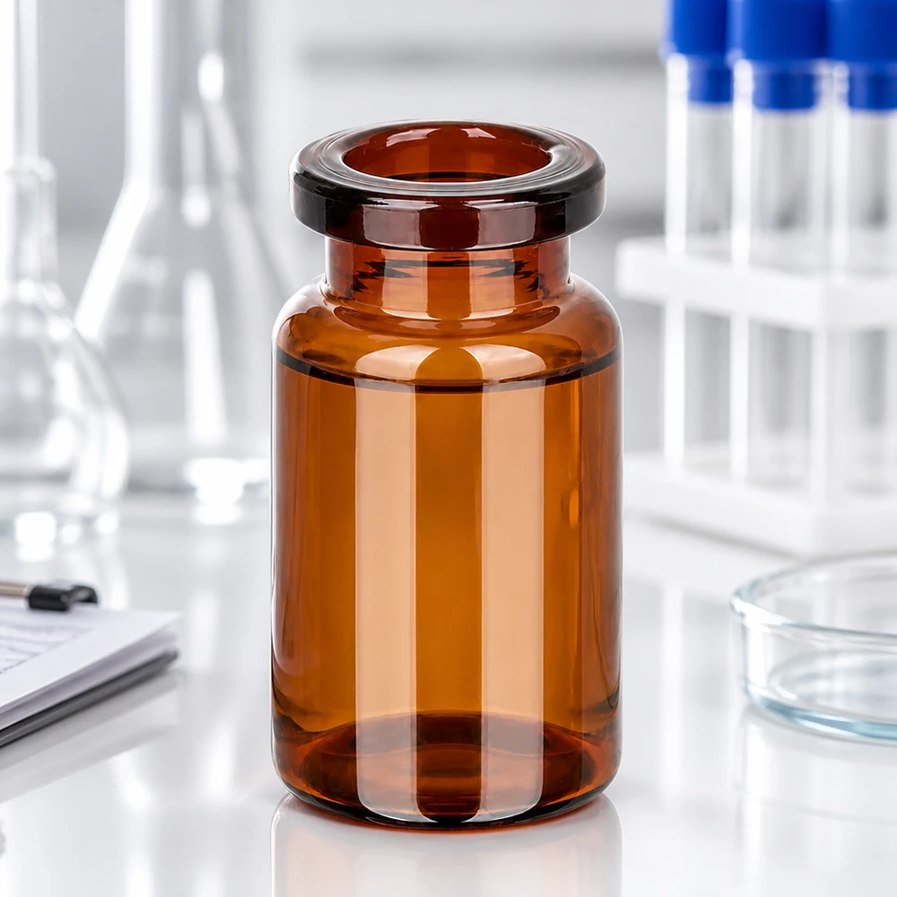 Injektionsflasche Braunglas 5ml Kompakte Injektionsflasche 5ml Braunglas mit breiter Öffnung und stabilem Boden