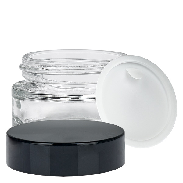 Barattolo di vetro trasparente da 20 ml con coperchio UNiTWIST Barattolo di vetro trasparente da 20 ml con coperchio UNiTWIST