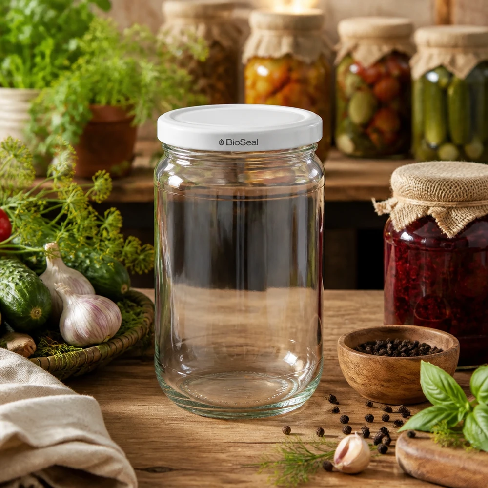 UNiTWIST Runda305 vaso in cucina rustica con erbe aromatiche e barattoli per conserve - versatile per la conservazione