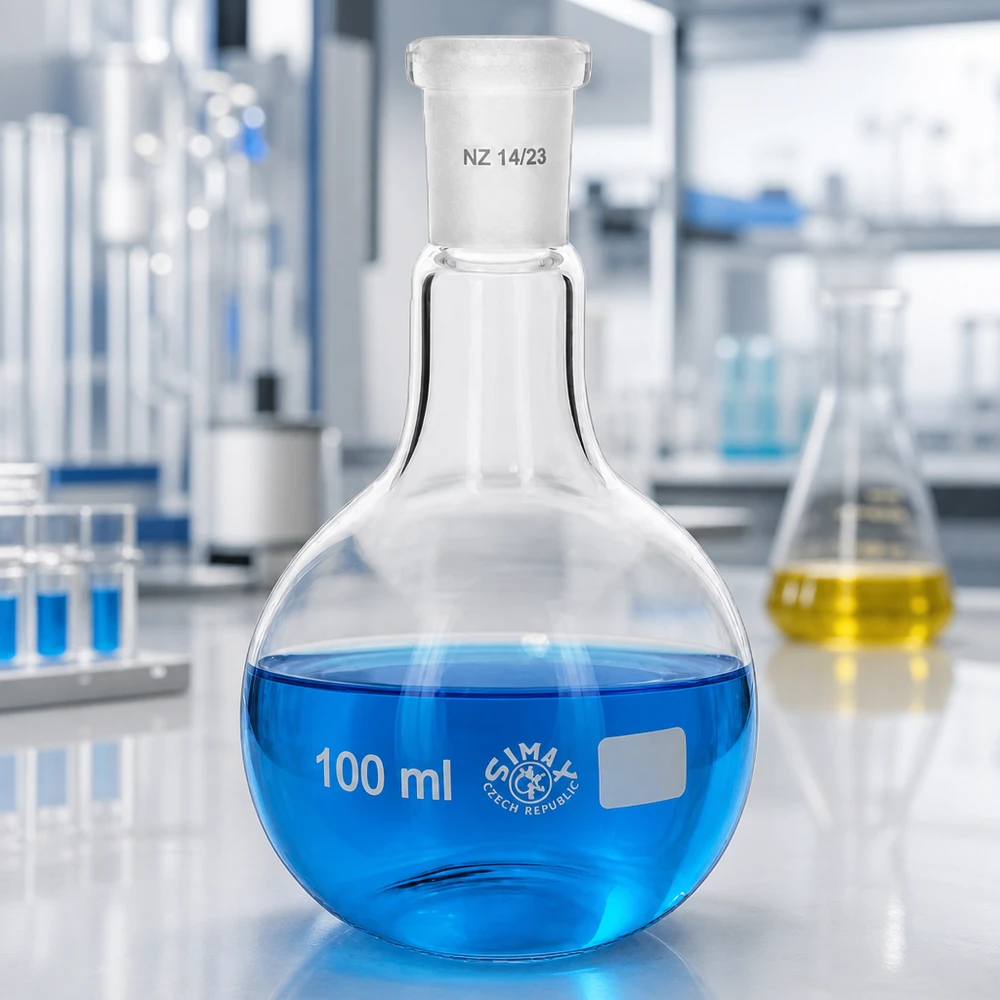 Matraccio da 100ml con giunto standard smerigliato (14/23) Pallone da analisi da 100 ml in vetro da laboratorio resistente al calore con giunto standard smerigliato 14/23