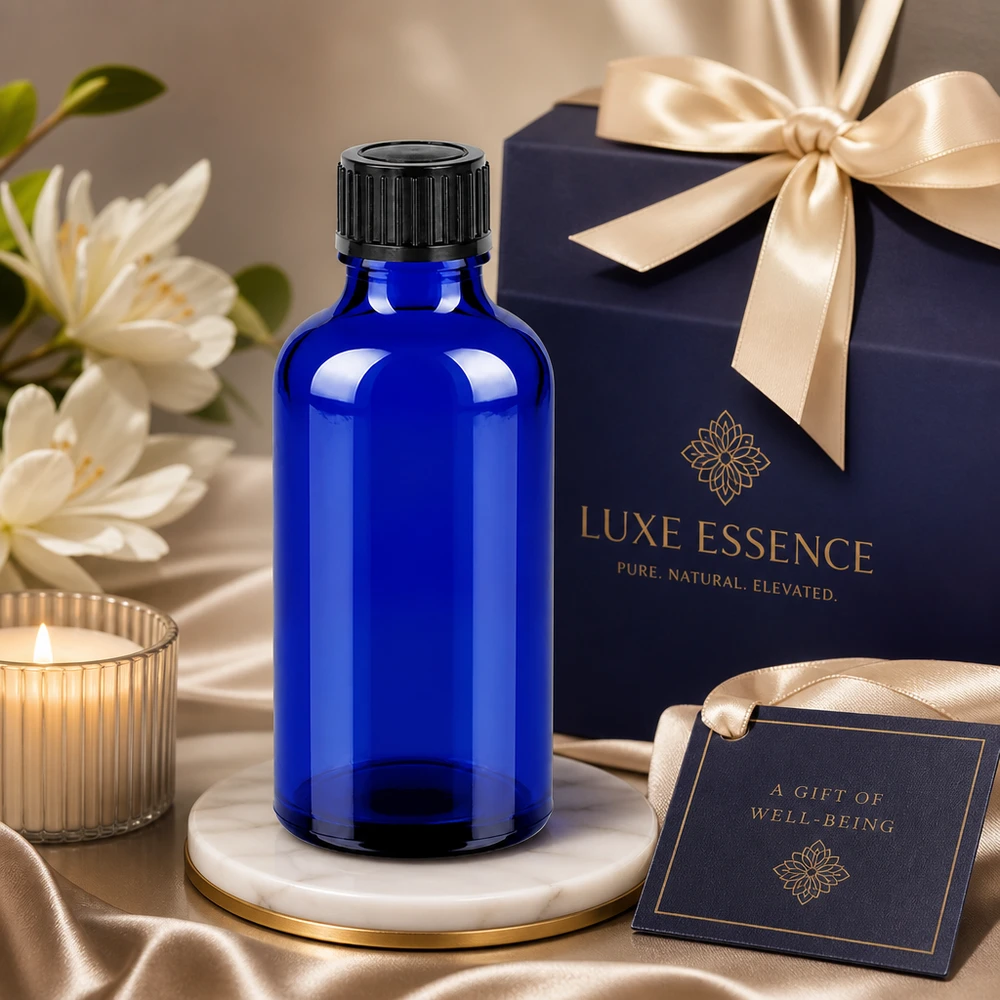 50ml Flasche 11mm Schraubverschluss schwarz Originalitätsverschluss BlueLine UT18/50 Robuste 50ml Braunglasflasche Alternative in Blau mit schwarzem Verschluss für Labor und Praxis