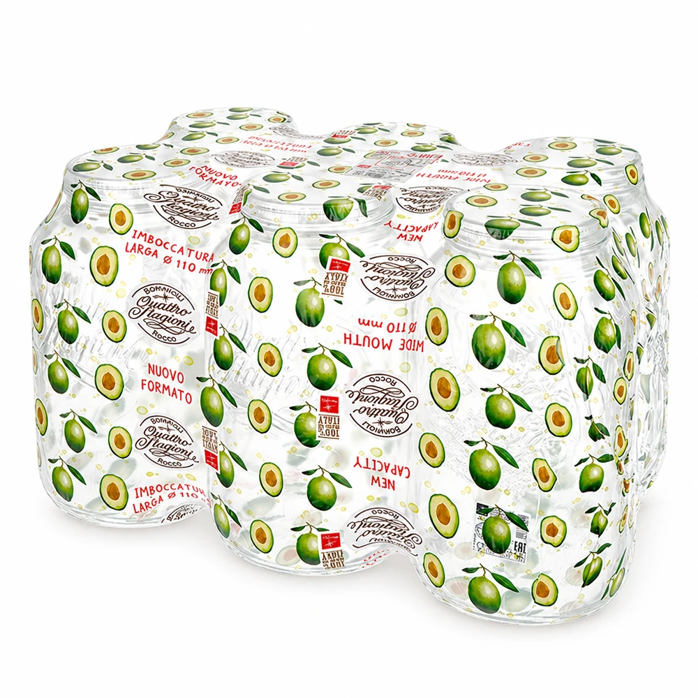 Vaso per uso domestico Quattro Stagioni da 3800 ml con disegno di olive per conservare e riporre in cucina