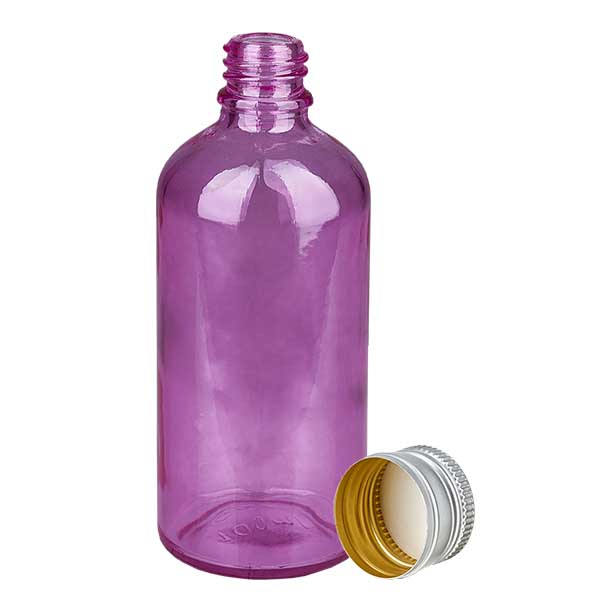100ml Flas. 11mm Schraubverschluss Alu-Silber Standard PurpleLine. UT18/100