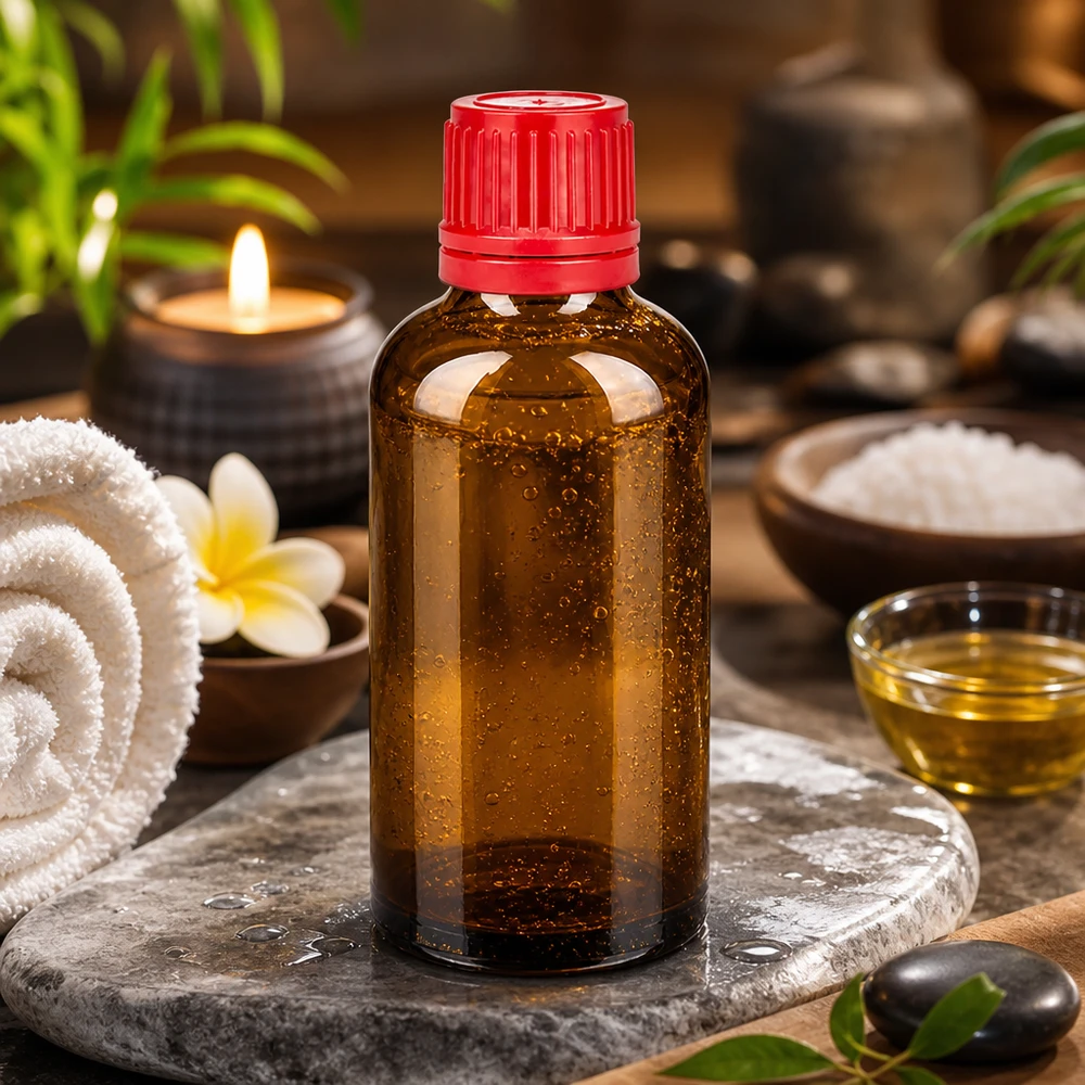 Bottiglia in vetro premium da 50 ml con chiusura di sicurezza per bambini e protezione UV per liquidi di alta qualità