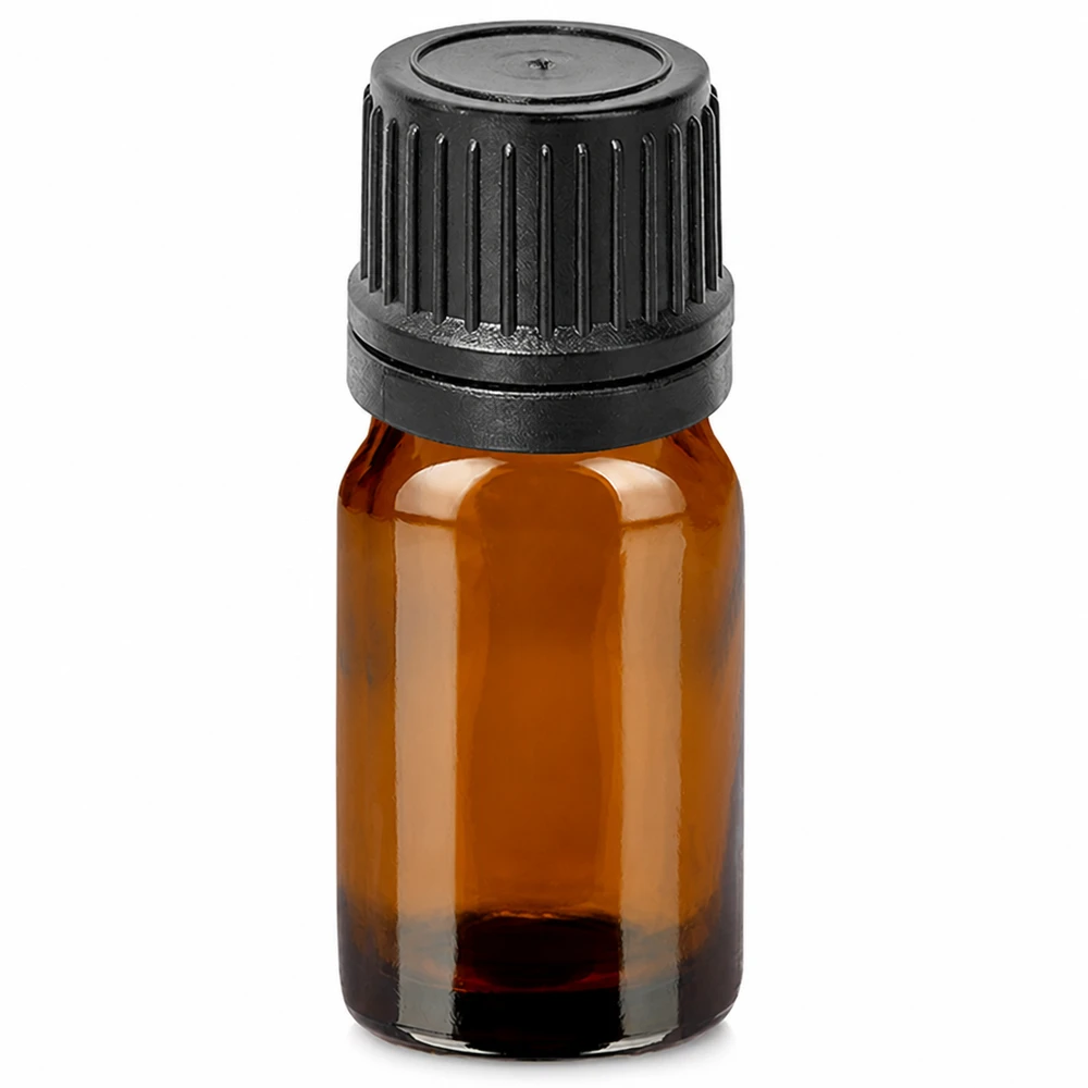 5ml Tropfflasche 1mm schwarz Originalitätsverschluss BrownLine UT18/5 Hochwertige 5ml Tropfflasche aus braunem Glas mit kindersicherem schwarzem Verschluss