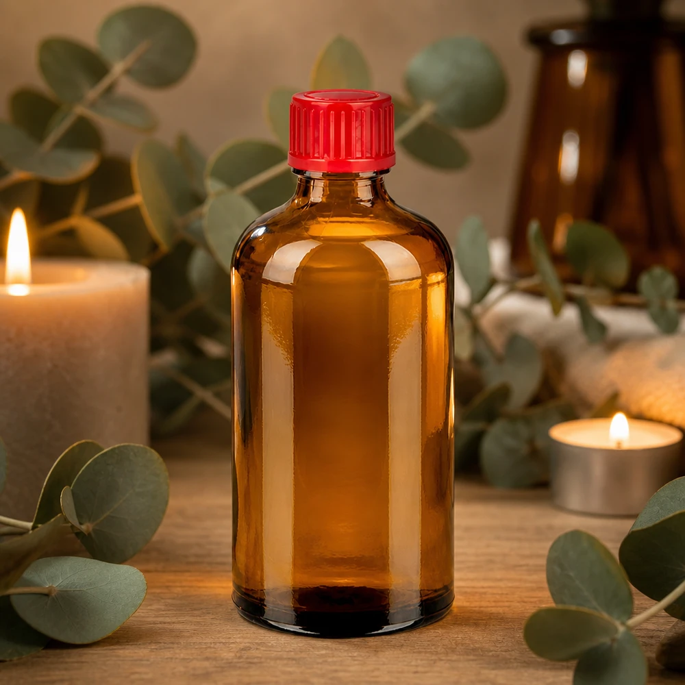Pratico flacone in vetro ambrato da 100 ml ideale per tinture, estratti e preparazioni omeopatiche