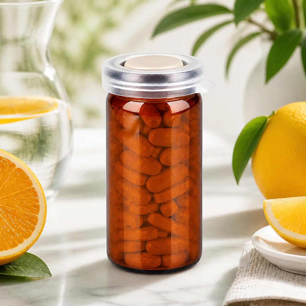 Tabletten/Rollrandglas 10ml braun mit Schnappdeckel Braunes Glasfläschchen 10ml mit Schnappverschluss ideal für Tabletten und Kapsellagerung