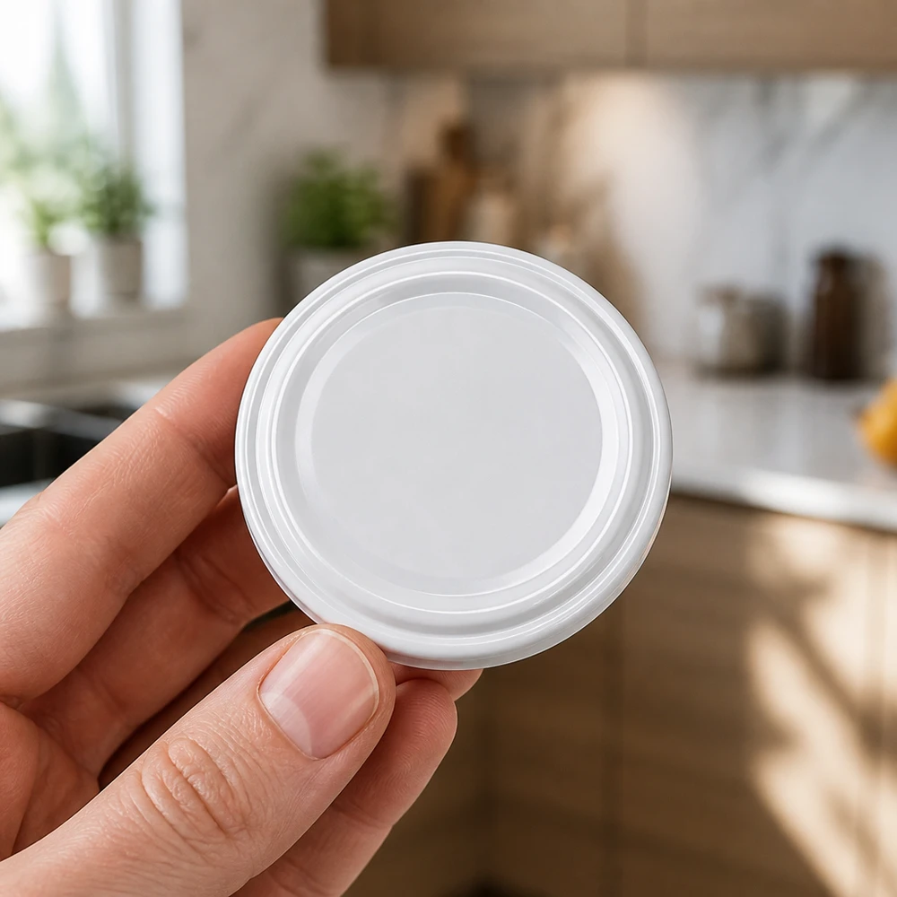 Weisser TO43 Einmachdeckel mit BioSeal Dichtung BPA-frei 43mm Durchmesser