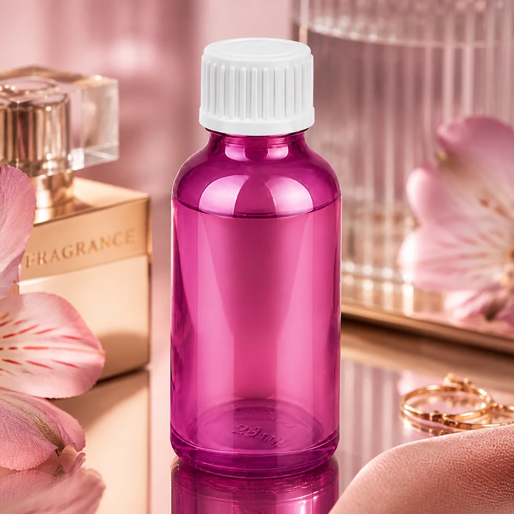 30ml Tropfflasche 0.9mm weiss Standard PurpleLine. UT18/30 Professionelle 30ml Tropfflasche in violett für Labor und pharmazeutische Anwendungen