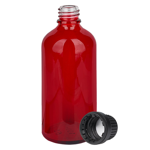 100ml Flasche 11mm Schraubverschluss schwarz Originalitätsverschluss RedLine UT18/100